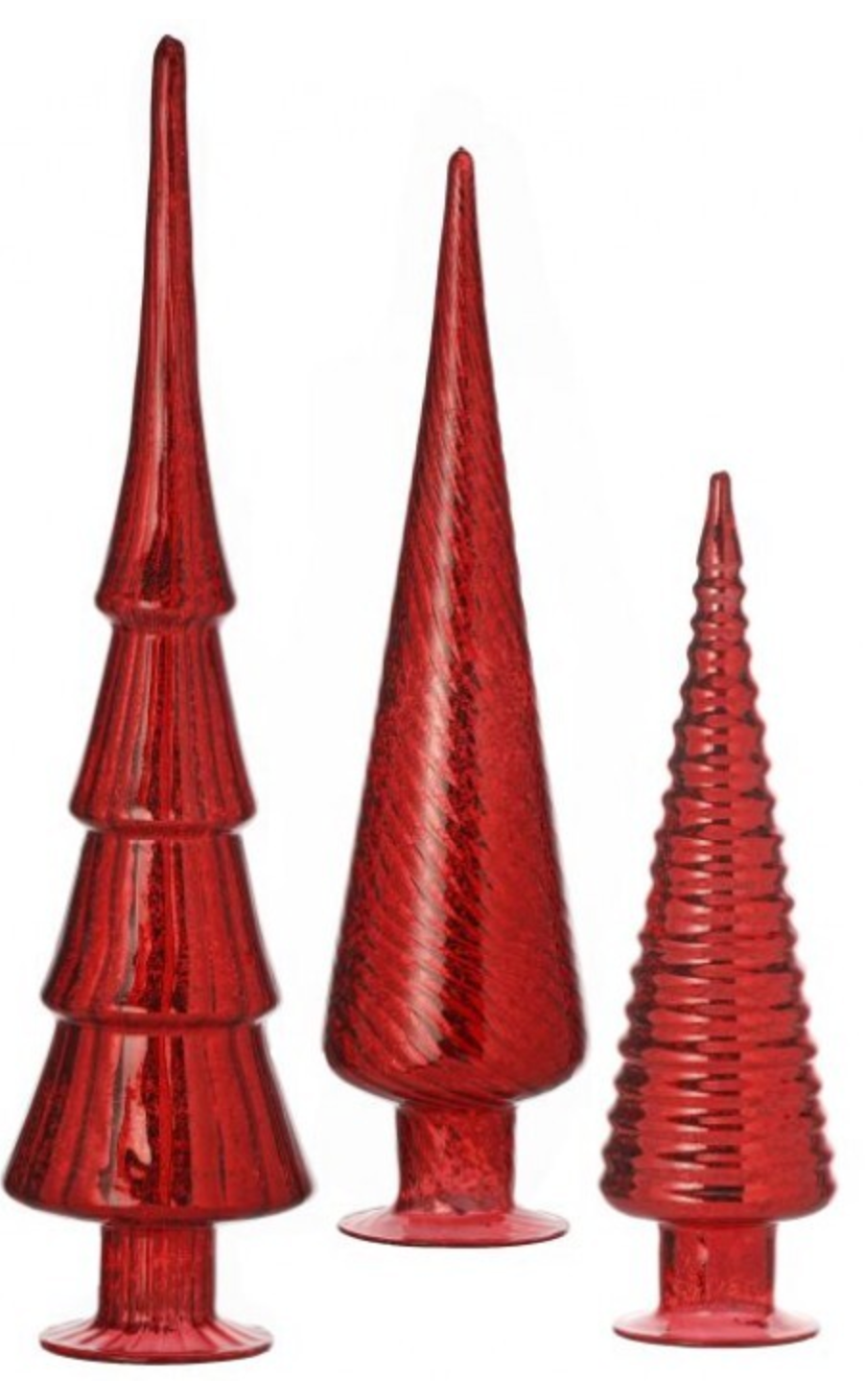 Red Mercury Glass Trees