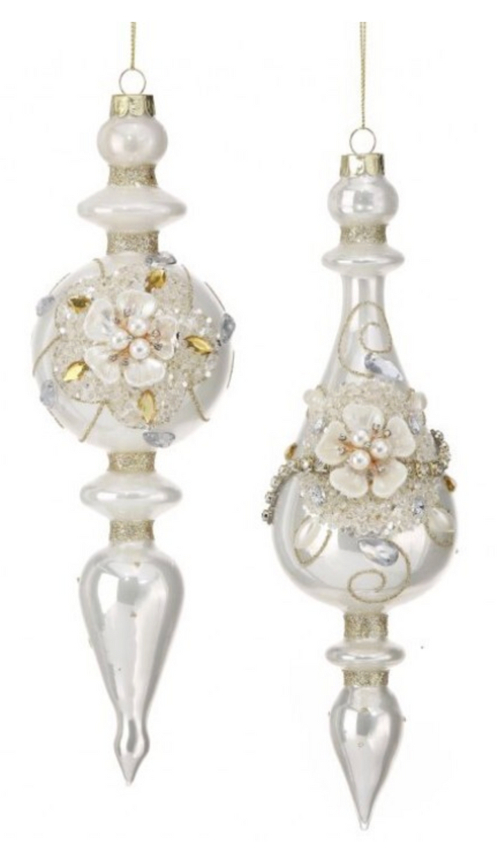Pearl Flower Finial Ornament