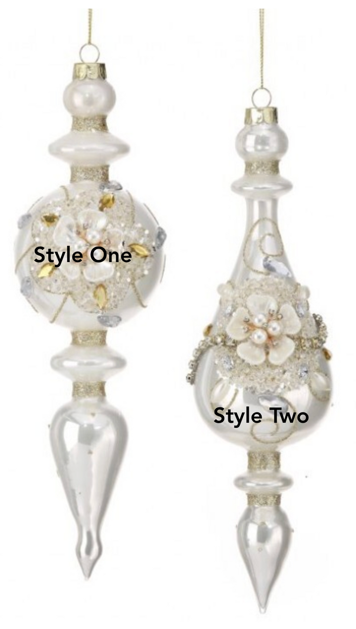 Pearl Flower Finial Ornament