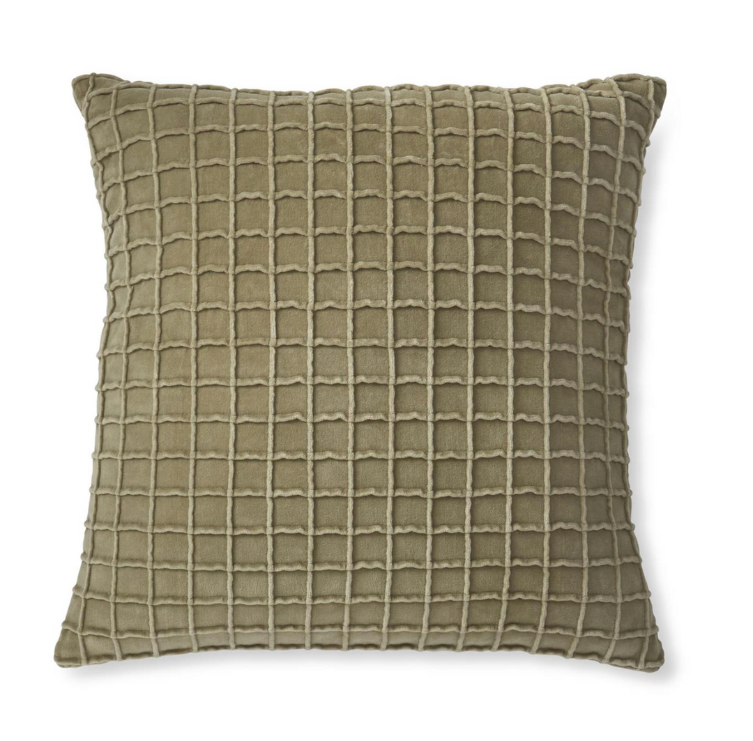 Olive Green Velvet Square Pillow