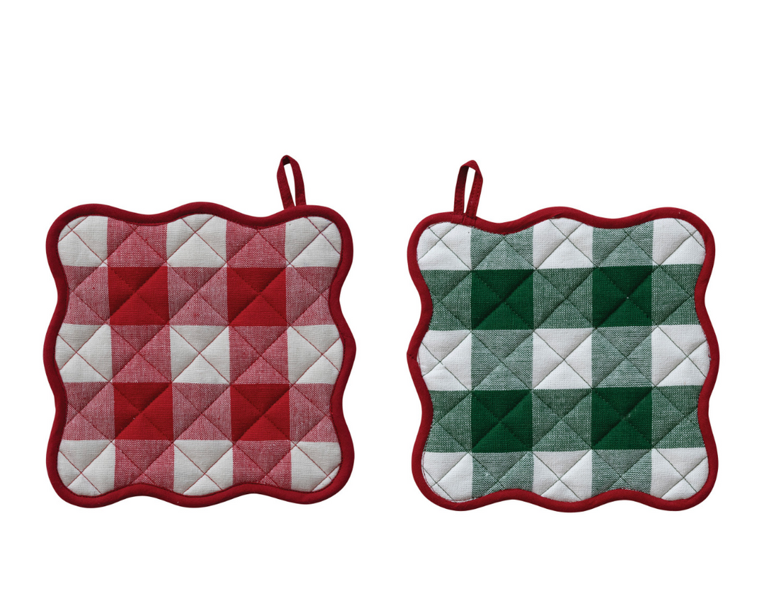 Two-Sided Cotton Scalloped Pot Holder