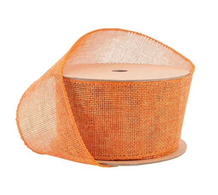 Orange Solid Wired Ribbon
