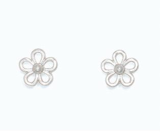 Open Silver Flower Stud Earrings | Cuties