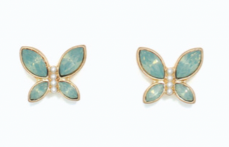 Mint Crystal Butterfly Stud Earrings | Cuties