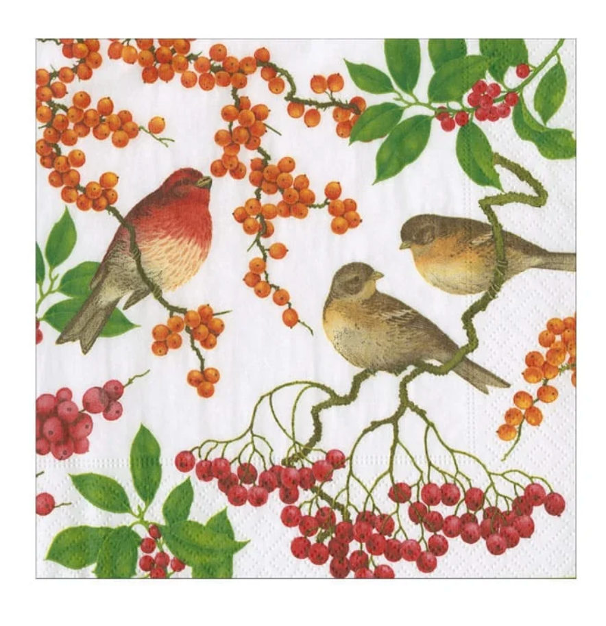 Birds And Berries Napkin