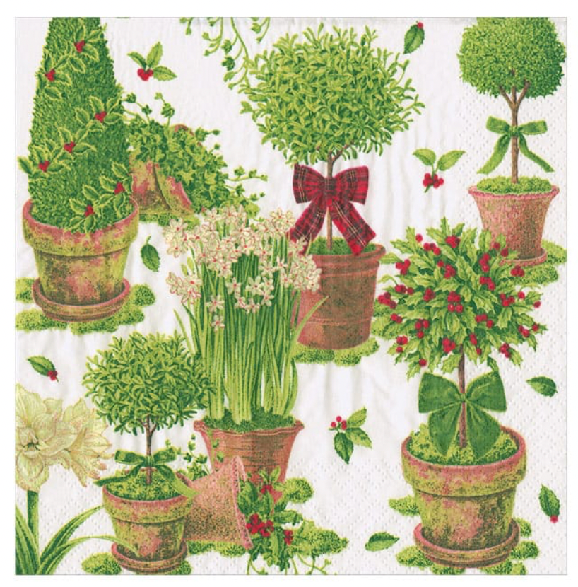 Winter Topiaries Cocktail Napkin