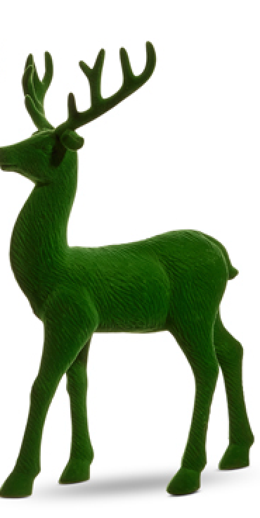 Green Flocked Deer