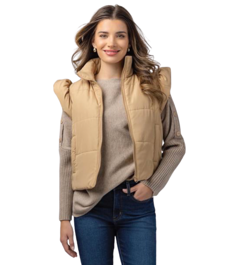 Ruffle Quilted Vest