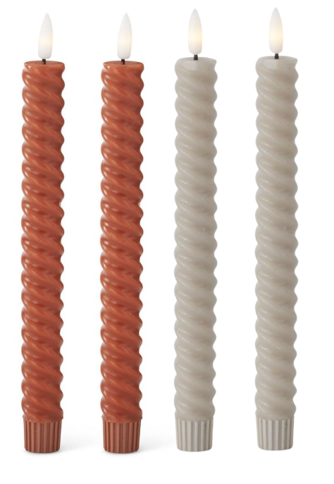 Spiral LED Candles w/Timer (Set of 2)