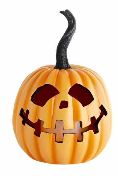 Orange Resin LED Jack O Lanterns
