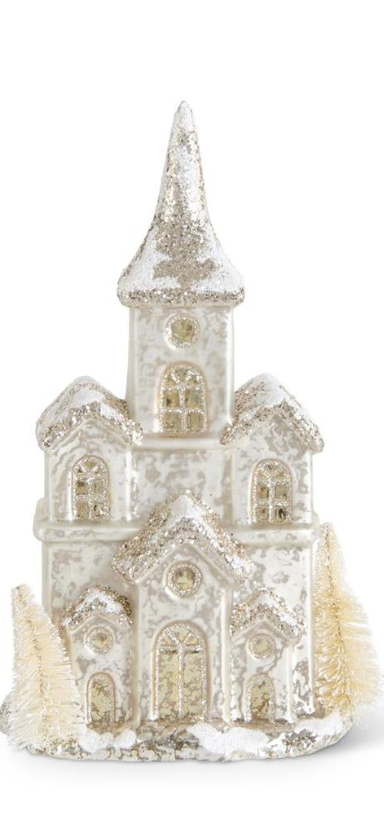 Glittered Silver Mercury Glass Houses