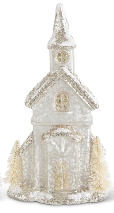 Glittered Silver Mercury Glass Houses