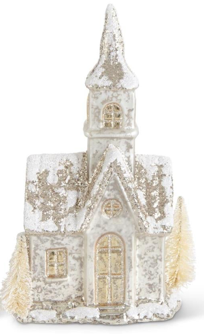 Glittered Silver Mercury Glass Houses