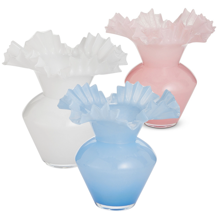 Whitney White Ruffle Vase