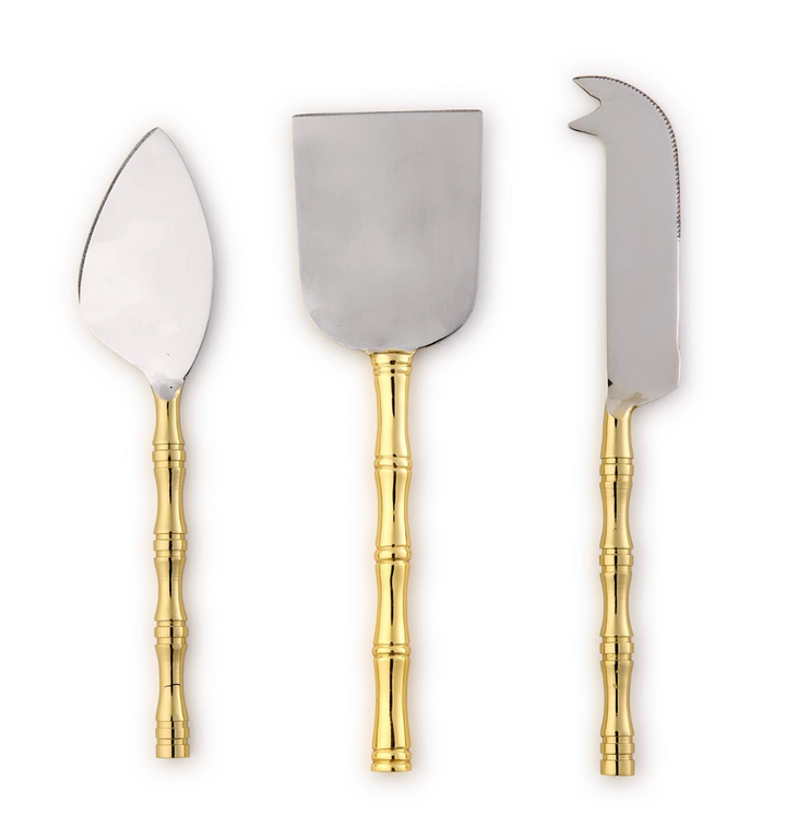 Gold Bamboo Cheese Knives