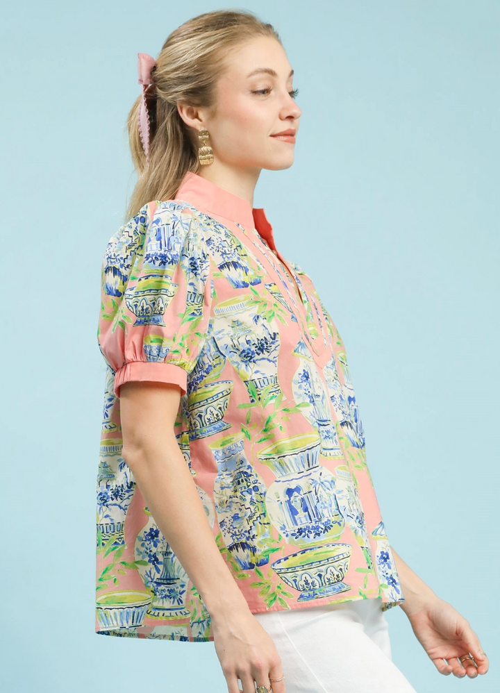 Coral Mix Ginger Jar Top