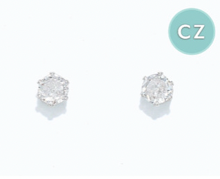 CZ Silver Stud Earrings | Cuties
