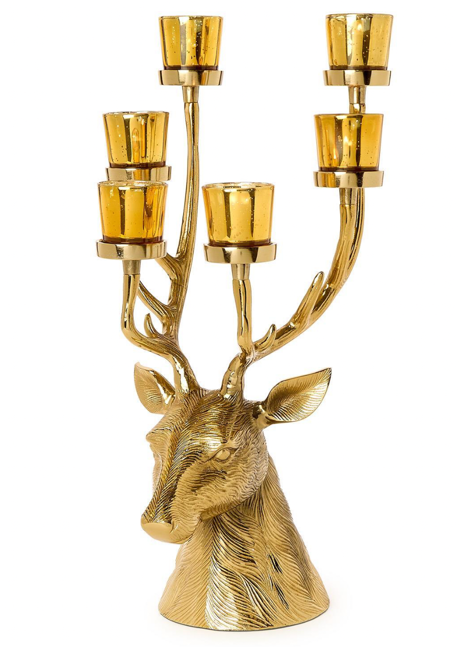 Gold Stag Candelabrum Centerpiece