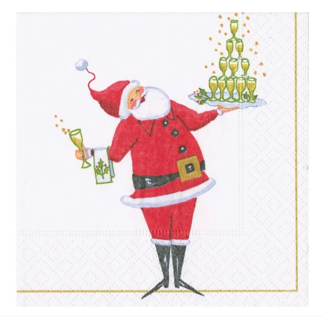 Santa Serving Drinks Napkin
