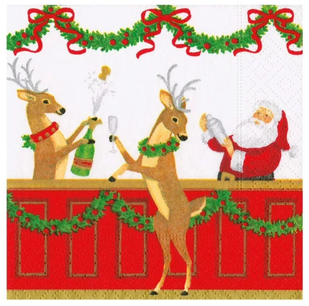 Santa's Bar Cocktail Napkin