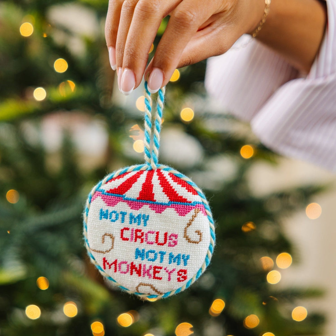 Not my Circus Needlepoint Ornament