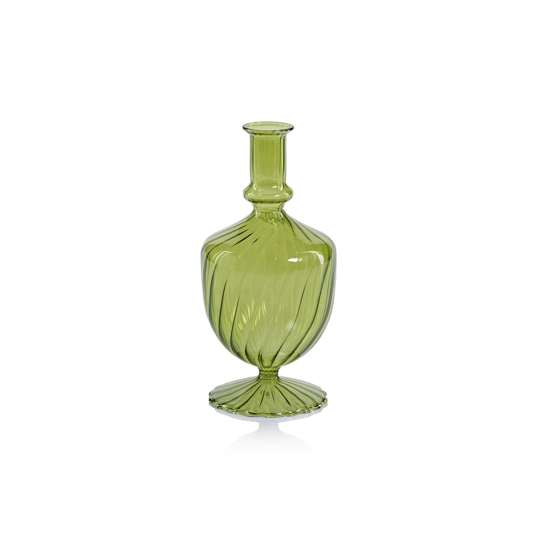 Green Spiral Vase/Candle Holder