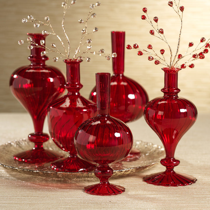 Red Spiral Vase/Candle Holder