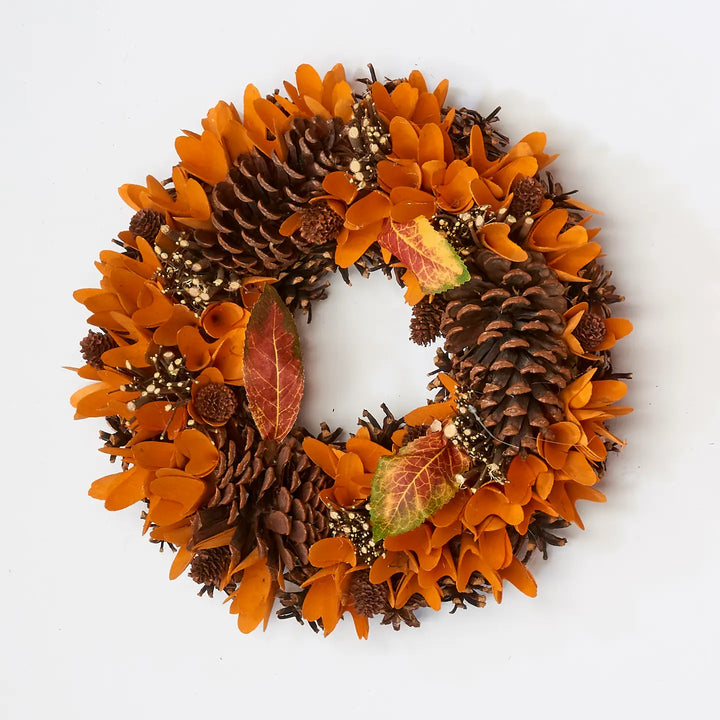 15 in. Pine Cone and Wood Curl Wreath