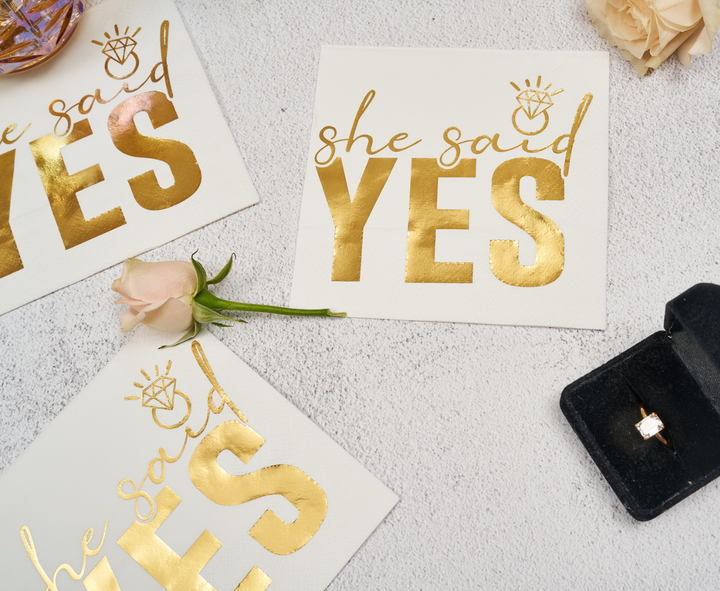 She Said Yes Cocktail Napkins