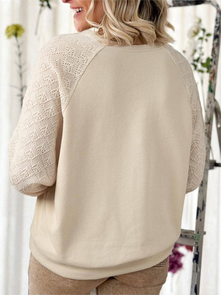 Eyelet Sleeve Pullover Top