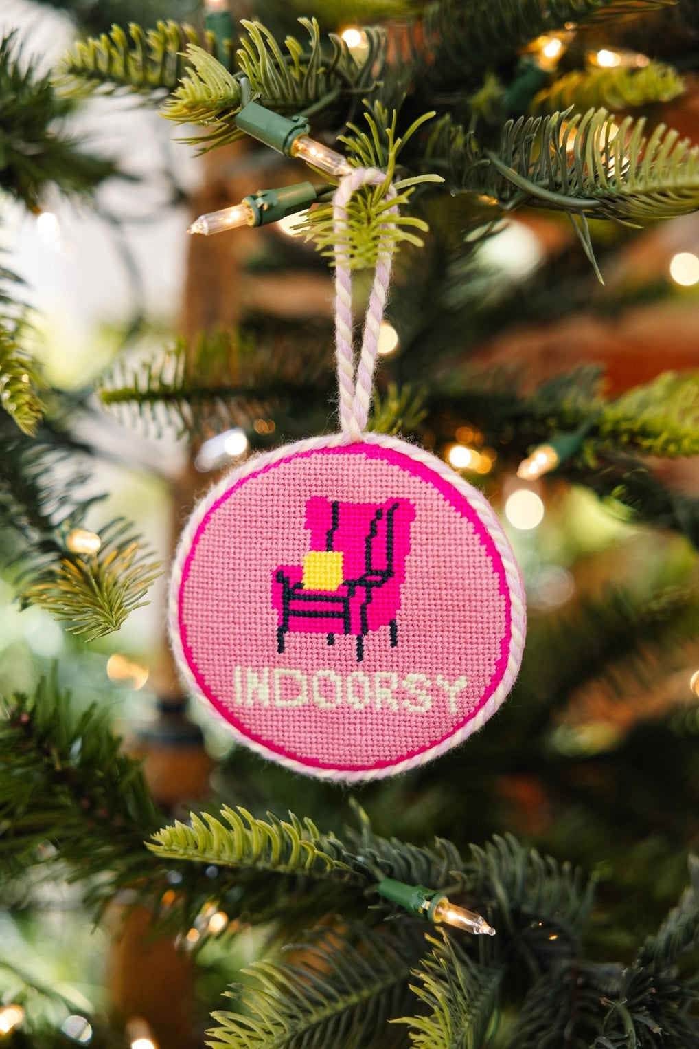 Indoorsy Needlepoint Ornament