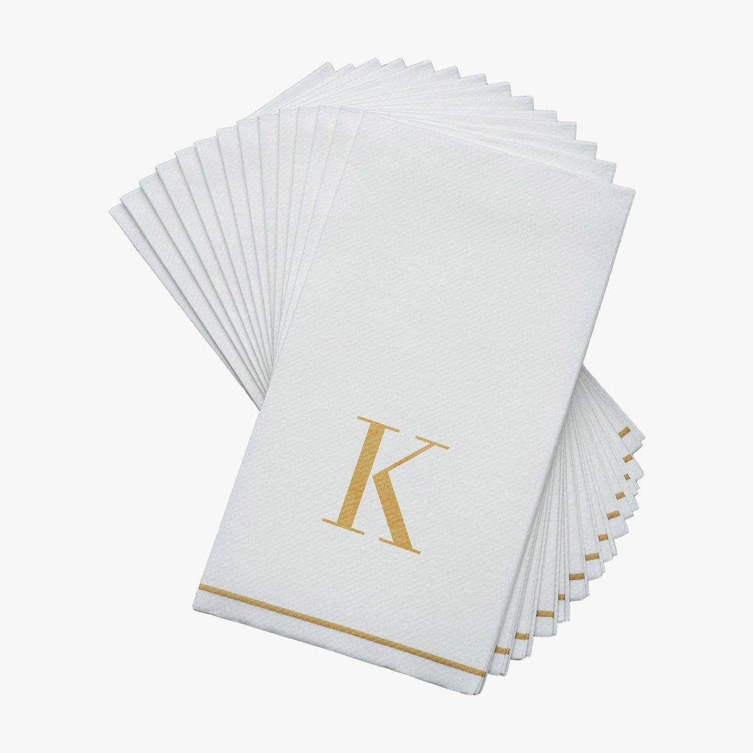 K Gold Monogram Guest Napkins