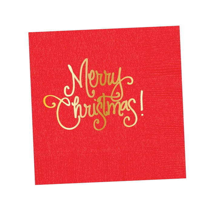 Merry Christmas Script Napkin