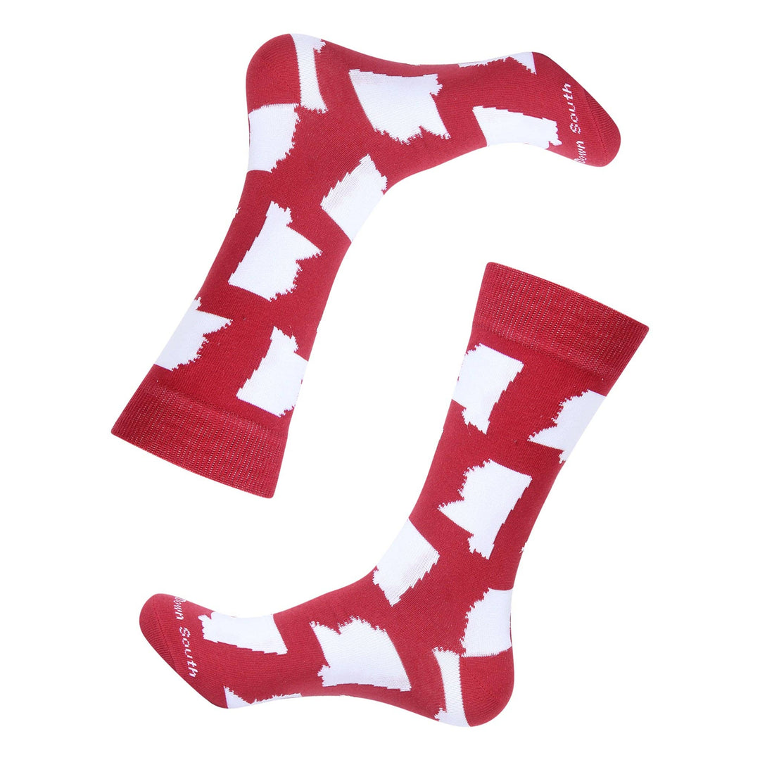 Red/White Mississippi State Shape Socks