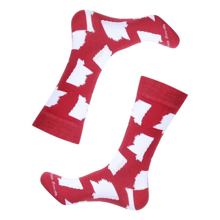 Red/White Mississippi State Shape Socks