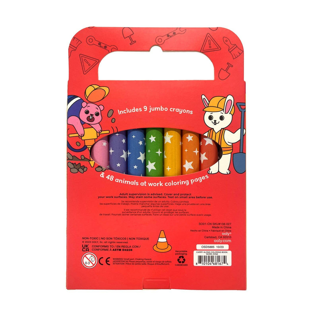 Carry-Along: Coloring Book Set - Work Zone (10 PC Set)