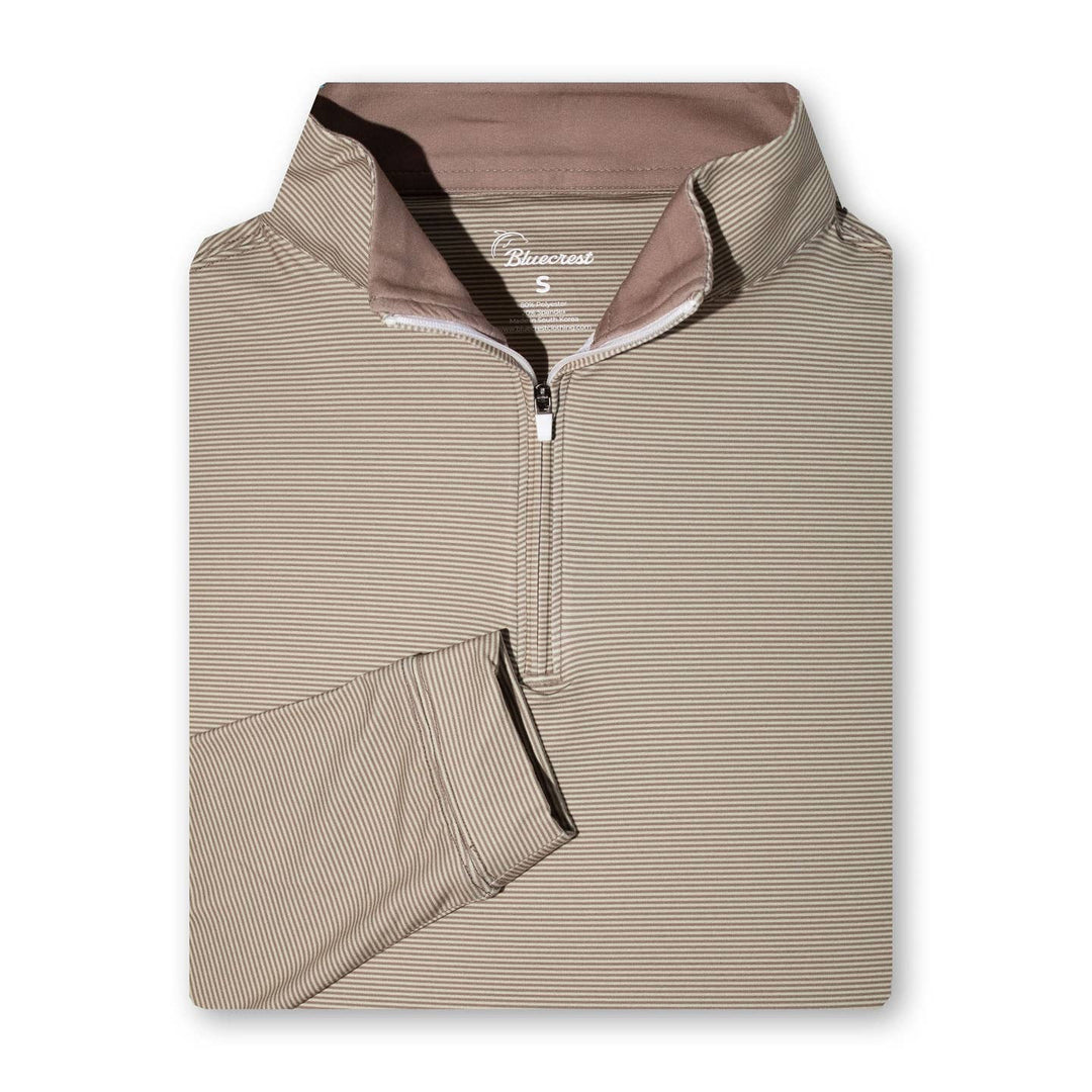 Performance Quarter Zip | Tan & Brown