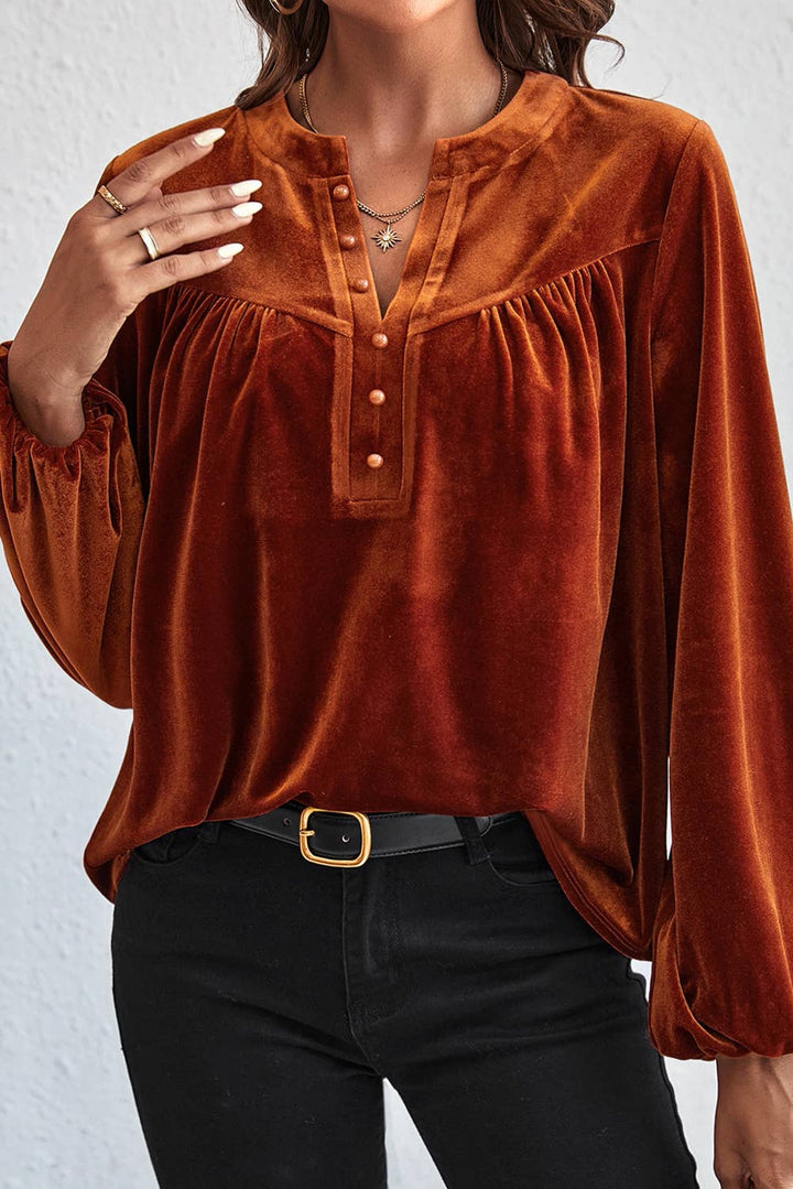 Orange Velvet Top