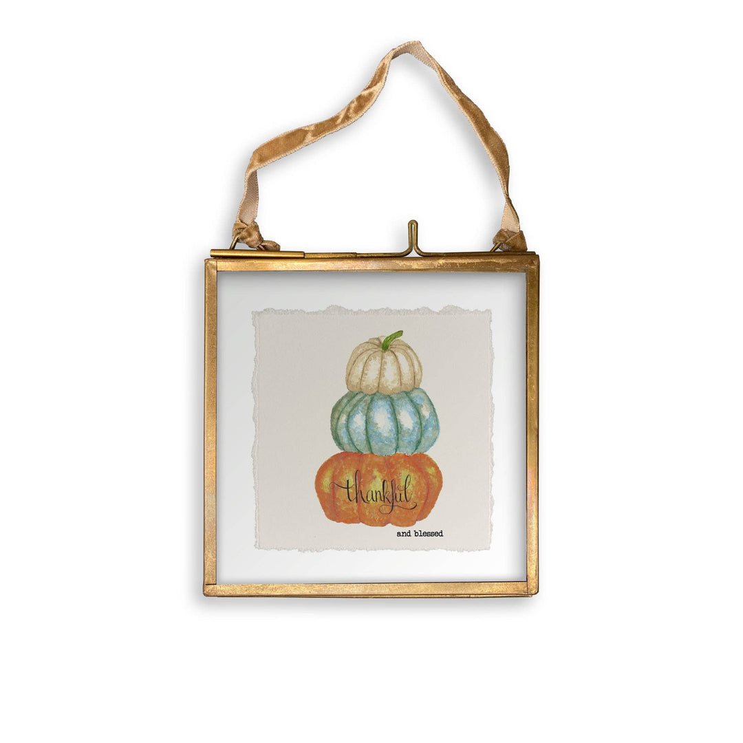 Thankful and Blessed Pumpkin Tea Towel