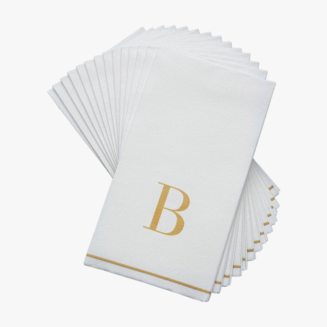 B Gold Monogram Guest Napkins