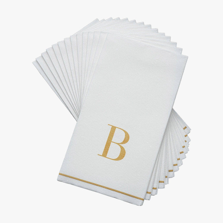 B Gold Monogram Guest Napkins