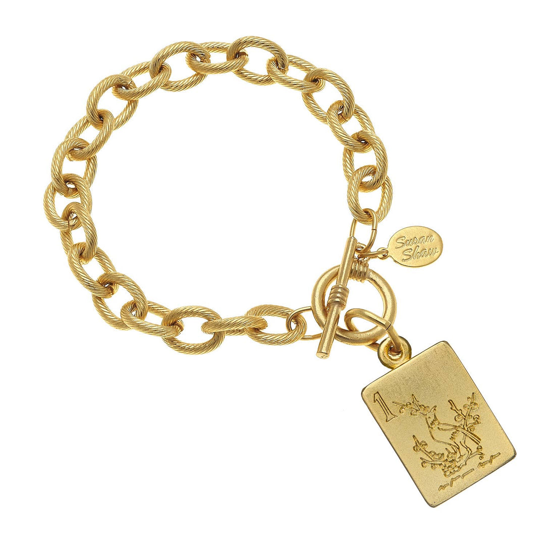 Bam Bird Mahjong Tile Bracelet