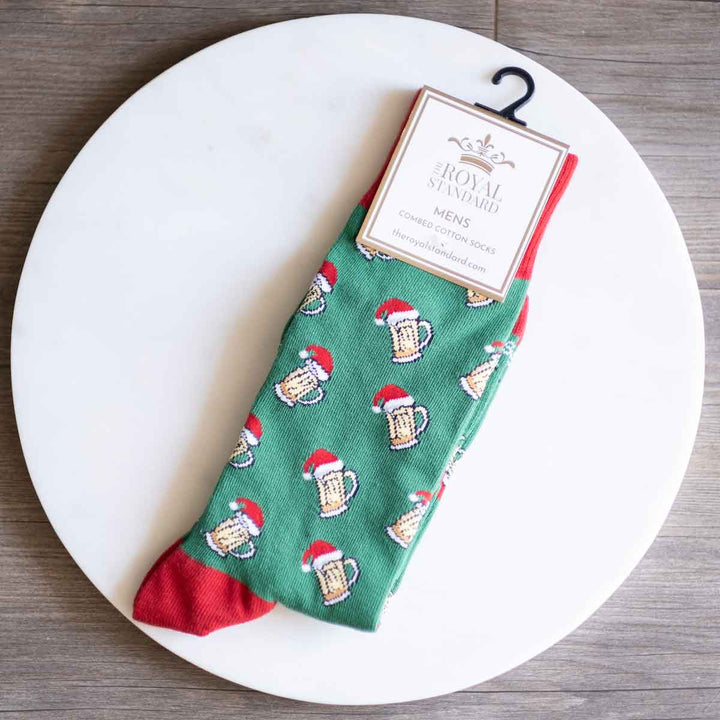 Men's Christmas Beer Cheers Socks - One Size