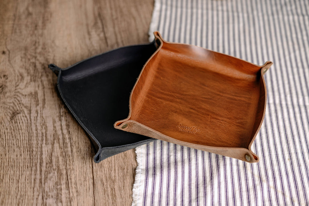 Leather Catch-all Valet Tray