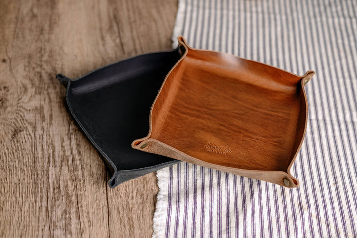 Leather Catch-all Valet Tray
