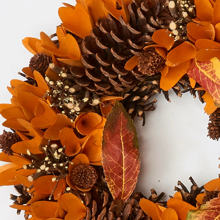 15 in. Pine Cone and Wood Curl Wreath