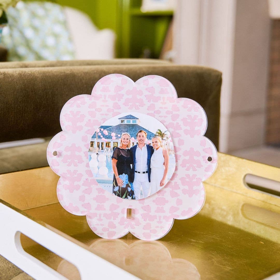 Chintz Rose Acrylic Round Picture Frame
