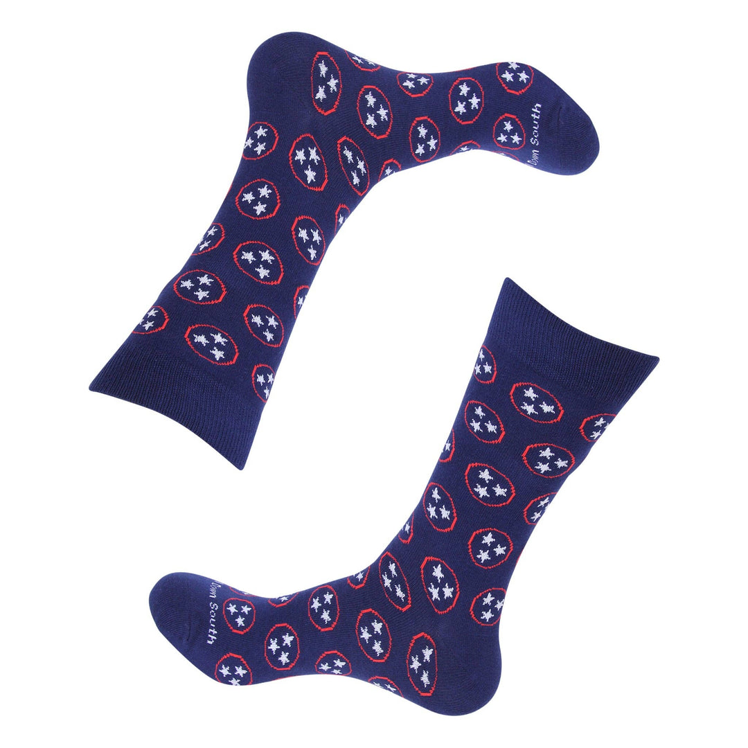 Navy Red White & Blue Tennessee Tri Star Socks