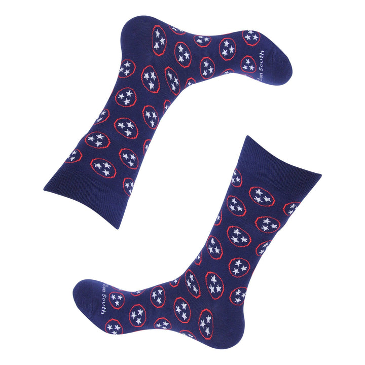 Navy Red White & Blue Tennessee Tri Star Socks