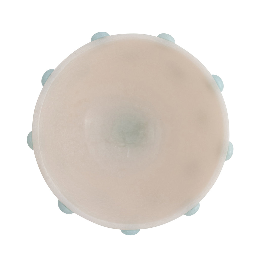 Marbled Resin Hobnail Footed Bowl